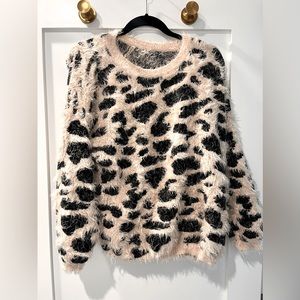 Fuzzy black and white sweater. Raga brand for Nordstroms.